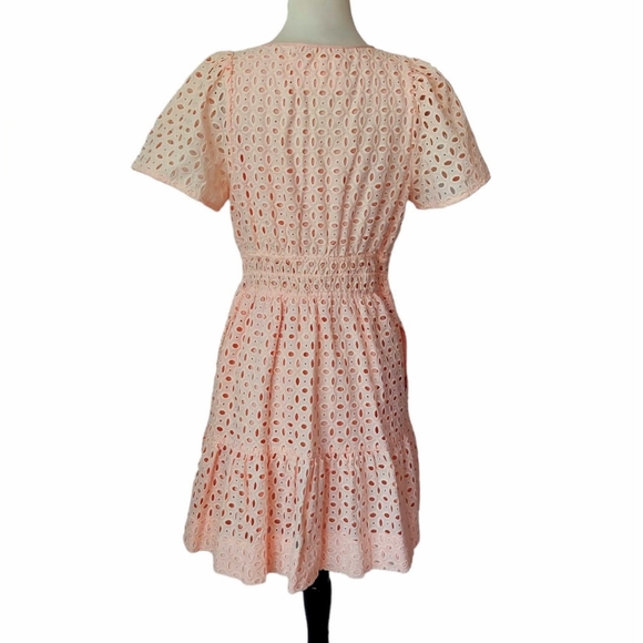 OPEN TO OFFERS ANTHROPOLOGIE Somerset Mini Dress Eyelet Edition in Pink Size S - Picture 2 of 10